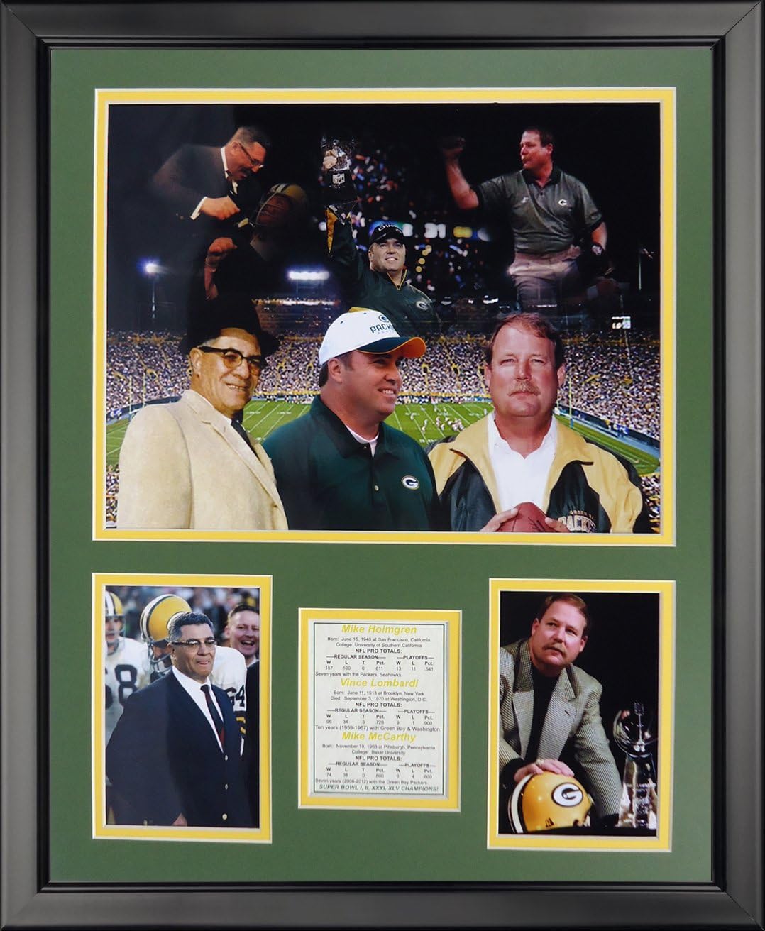 Legends Never Die Green Bay Packers Coaches Framed Photo Collage, 16" x 20"