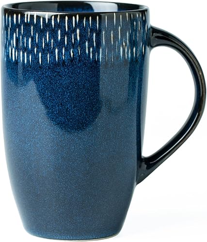 Vista 12 de Tazas de café grandes de cerámica, tazas de café de mango grande de 24 onzas, taza de té y café extra grande para oficina y hogar, aptas para azul