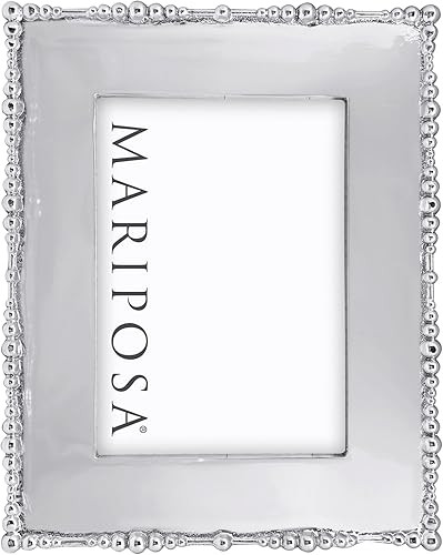 Mariposa Marco grabable Pearl Drop 5x7, plateado