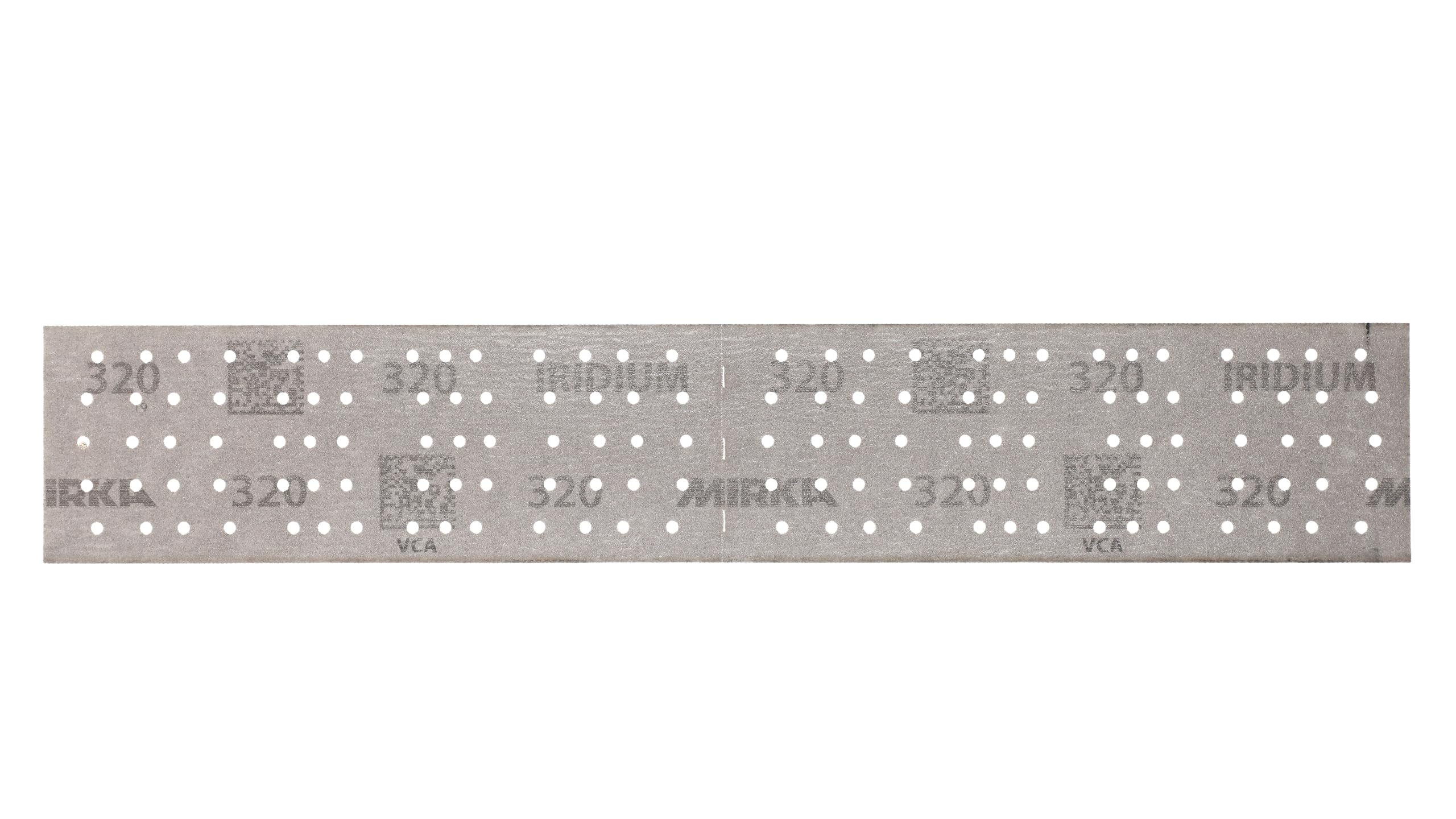 Mirka Papel de lija Iridium 70x400 mm 140 Agujeros grano 320 50 uds | Papel de lija perforado cierre adhesivo grano 320 ideal para lacas masillas imprimaciones madera acero minerales