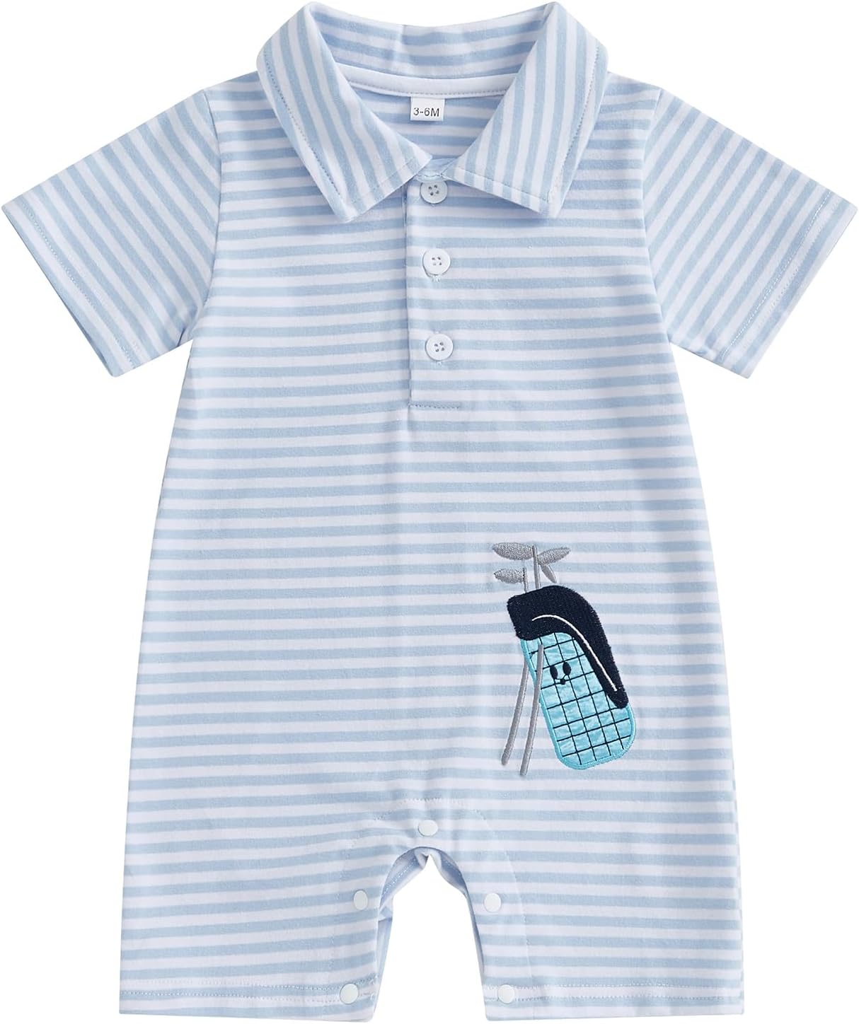 Baby Boy Golf Outfit Newborn Golf Cart Embroidery Polo Romper Shirt Button Down Collared Jumpsuit One Piece Outfits