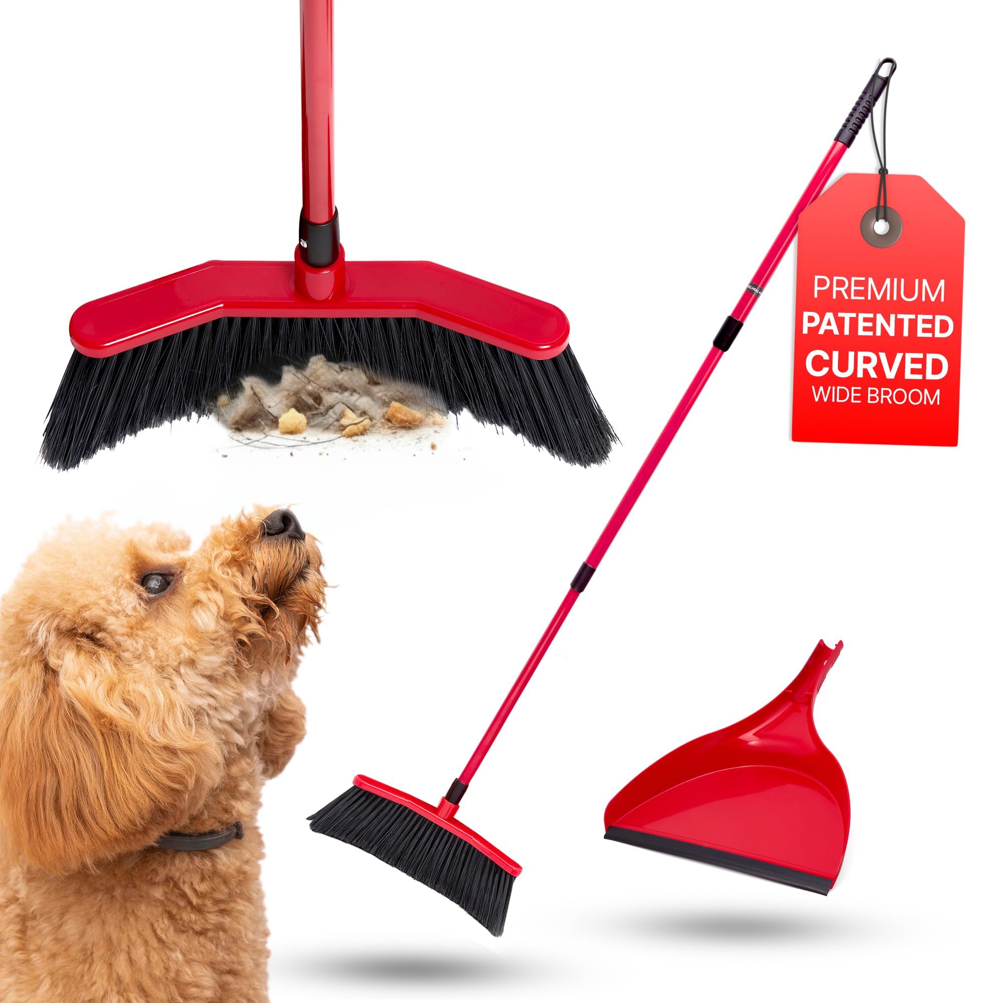 Amazon.com: Da Vinci Broom with Dustpan Combo Set, 16-Inch Curved