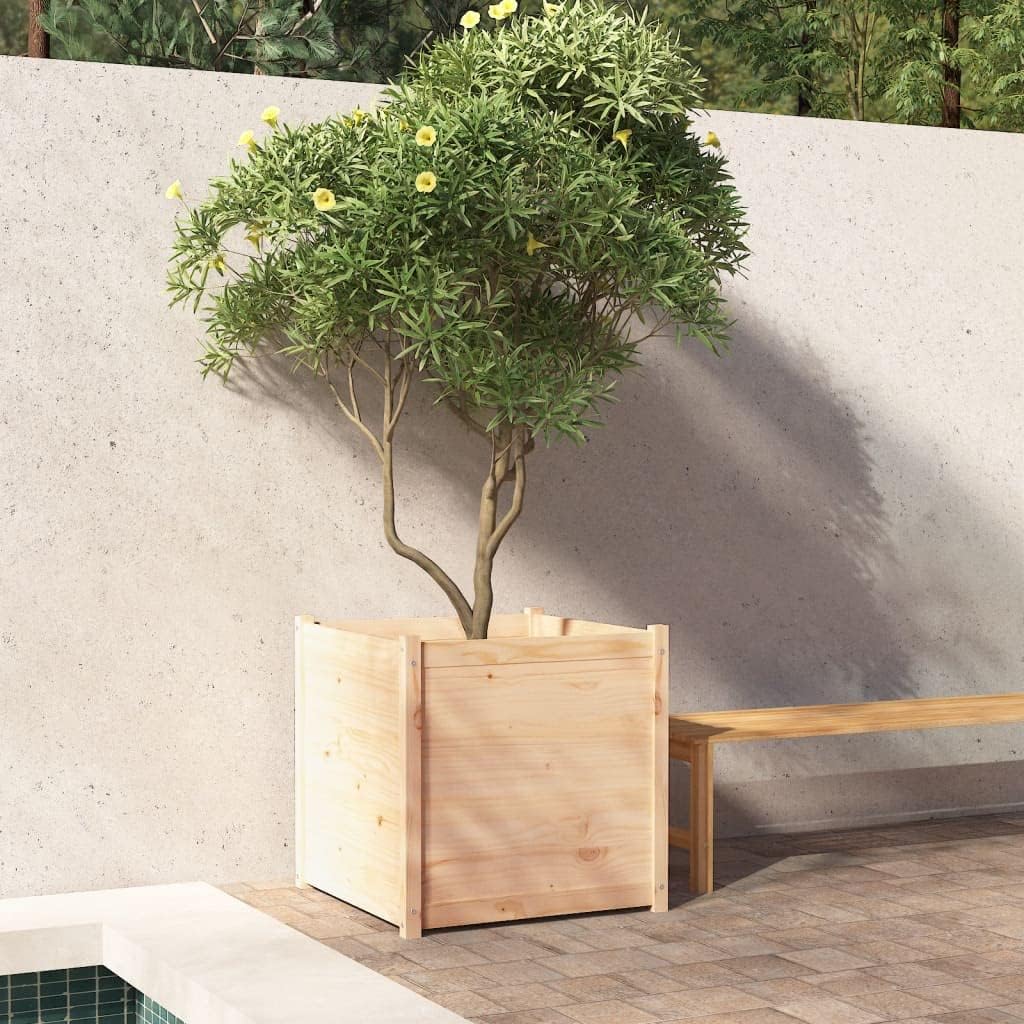 vidaXL Solid Pinewood Garden Planter Outdoor Patio Terrace Backyard Wooden Raised Bed Flower Box Planter Pot Stand Divider Vegetable Herb Bed