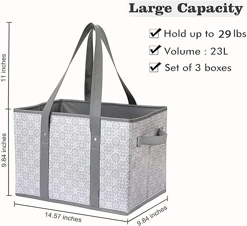 Miniatura 5 de WISELIFE Reusable Grocery Bags [3 Pack],Large Grocery Tote Bag Water Resistant Shopping Bags Foldable Grocery Bag for Clothes,Shoes and Picnic