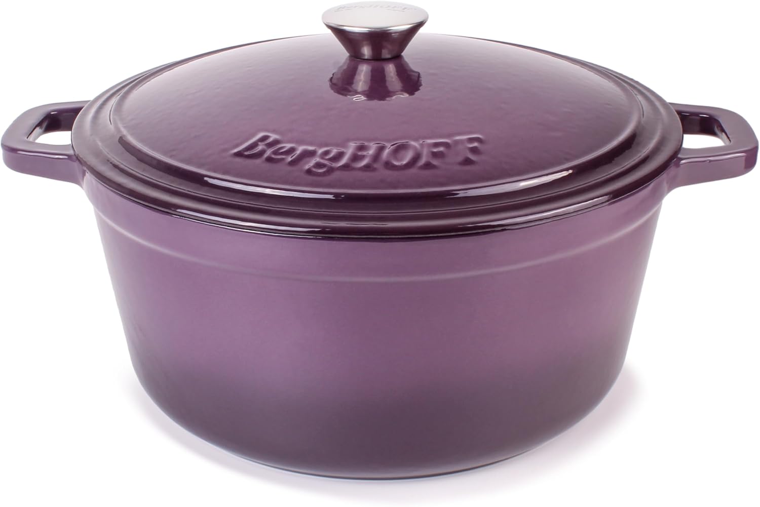 BergHOFF Neo 4Pc Enameled Cast Iron Cookware Set, 3qt., 7qt. Dutch Ovens, Matching Lid, Fast, Evenly Heat, Oven Safe (Purple)