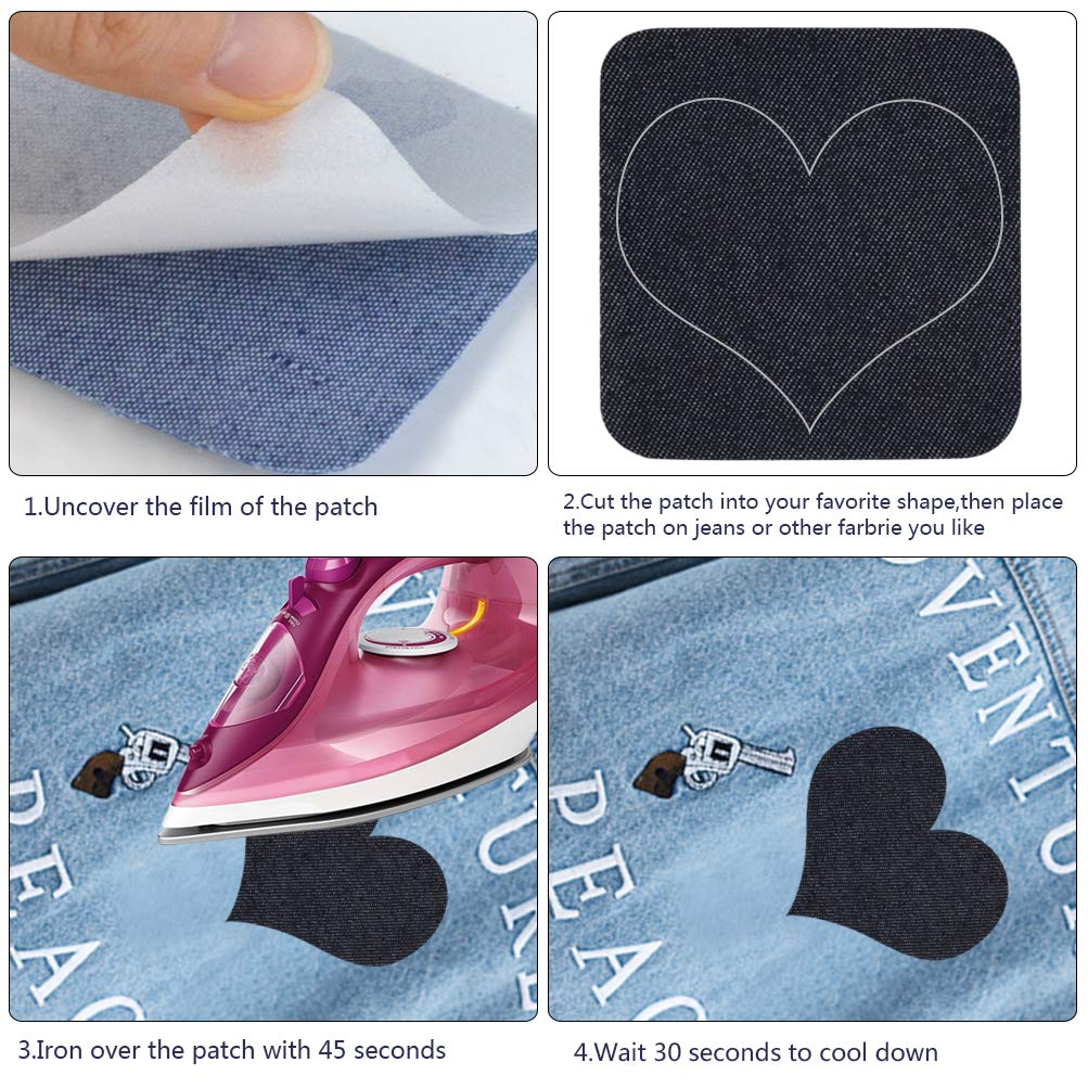 Toppe Da Stirare Jeans - Kit Riparazione Denim Con 18 Pezzi