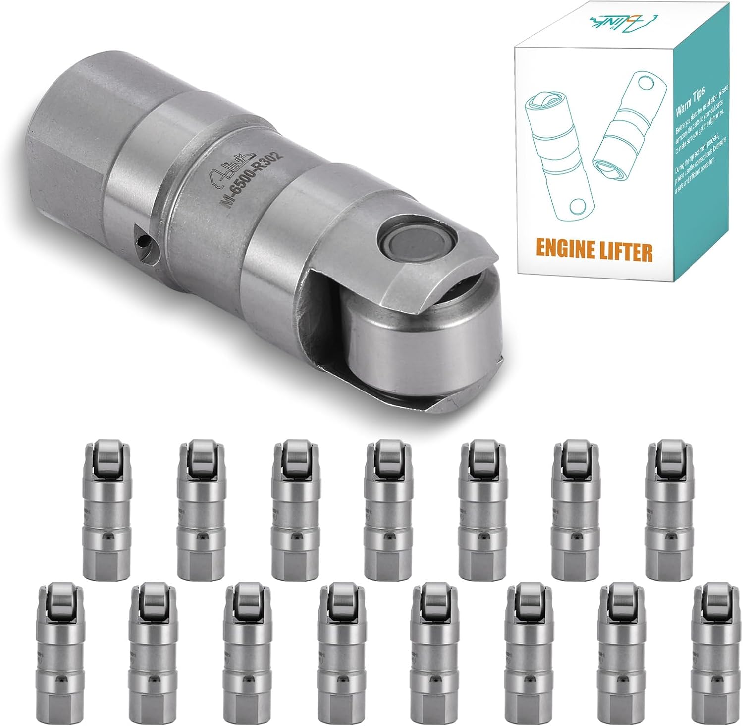 (OEM Parts) 16 PCS M6500R302 Hydraulic Roller Lifter (5.0L V8) Compatible with Ford Mustang 1985-1995, Replaces M-6500-R302