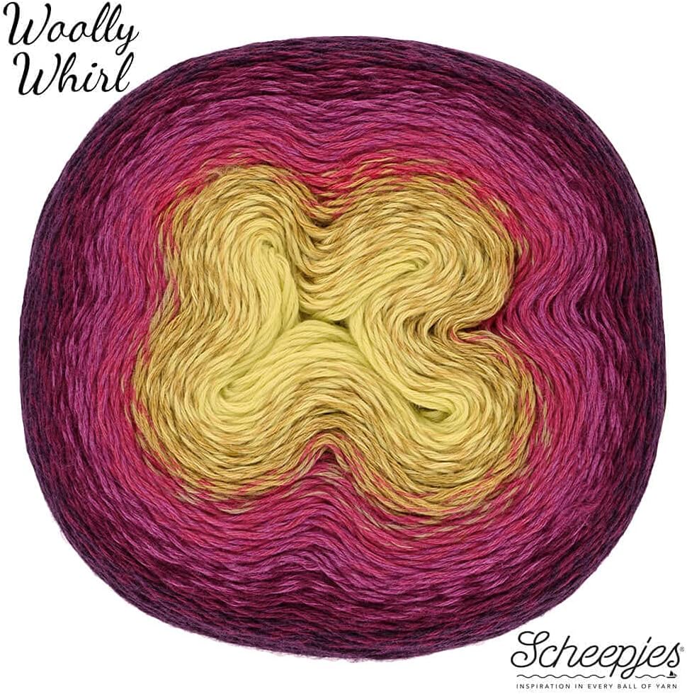 Scheepjes Woolly Whirl Gradient Yarn 1000 m Cake - 476 Custard Cream Center, Cotton/Acrylic Blend, 250 g