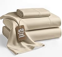 Vista 58 de LANE LINEN - Sábanas tamaño Queen, 450 hilos, 100% algodón, refrescantes, transpirables, con bolsillo profundo, 4 piezas, color negro