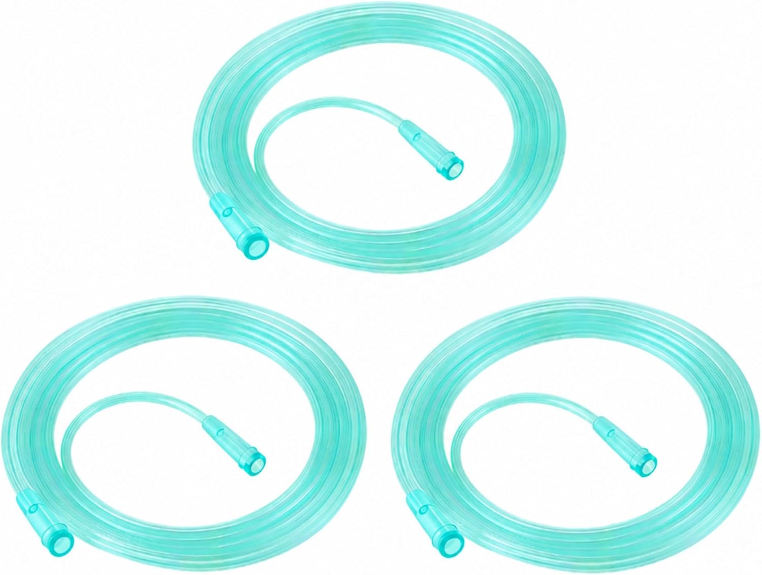 Geiserailie 3 Pack 25ft Oxygen Tube, Green Crush Resistant Oxygen Tubing, Kink Free, Latex Free, High Flow Tube for Breathing Compatible with Most Concentrators and Systems