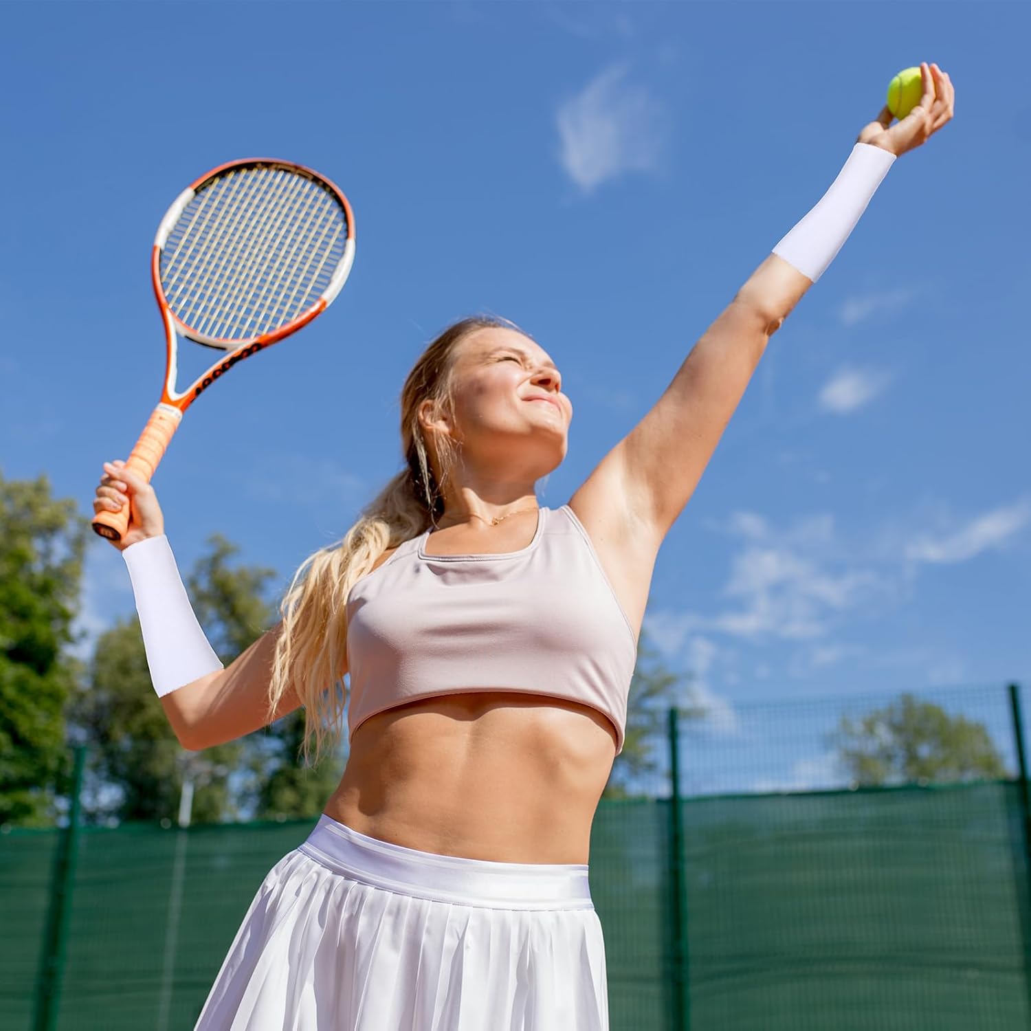 9'' Long Wristbands Sweatbands, Elastic Sport Wrist Bands for Sweat Men Women Football Soccer Baseball Basketball Yoga Tennis Running Outdoor Activity - Image 4