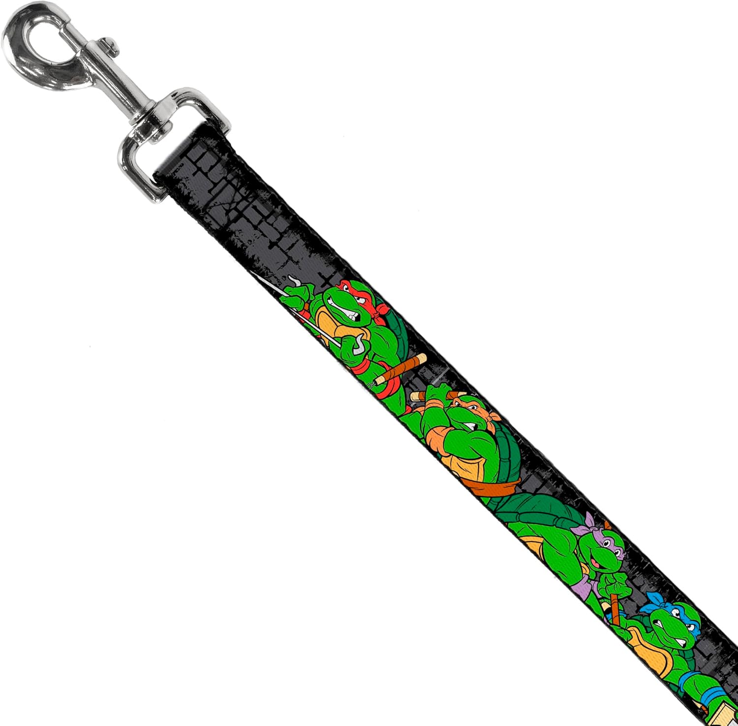 Dog Leash Ninja Turtles Group Pose4 in Sewer TMNT Logo 6 Feet Long 1.5 Inch Wide