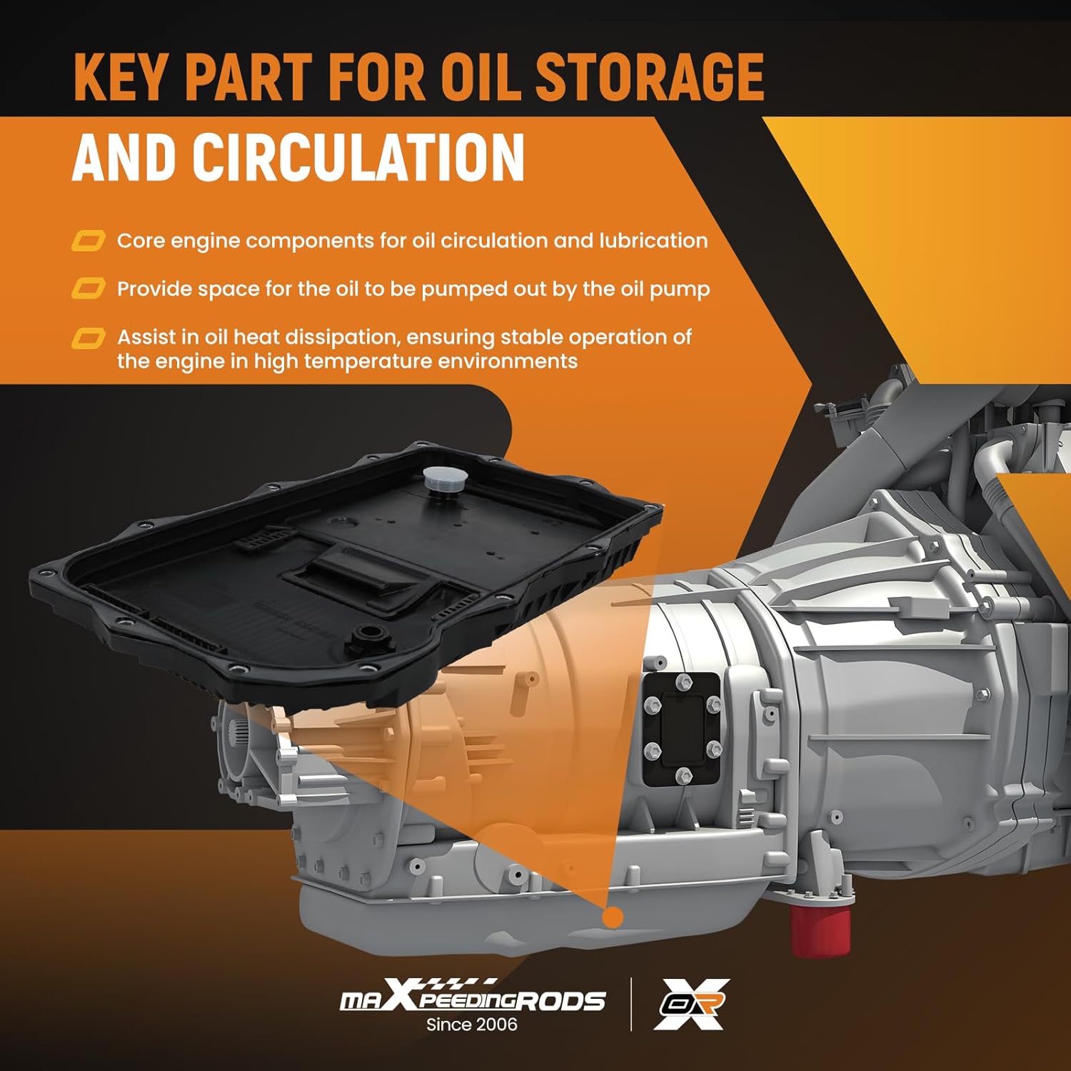 maXpeedingrods Transmission Oil Pan for BMW328i 330i 320i 335i 340i 528i 535i 550i 530i 540i X5 X3 X6 X1, for Ram 1500, for Dodge Charger Challenger, 8-Speed Automatic Transmission 24118612901