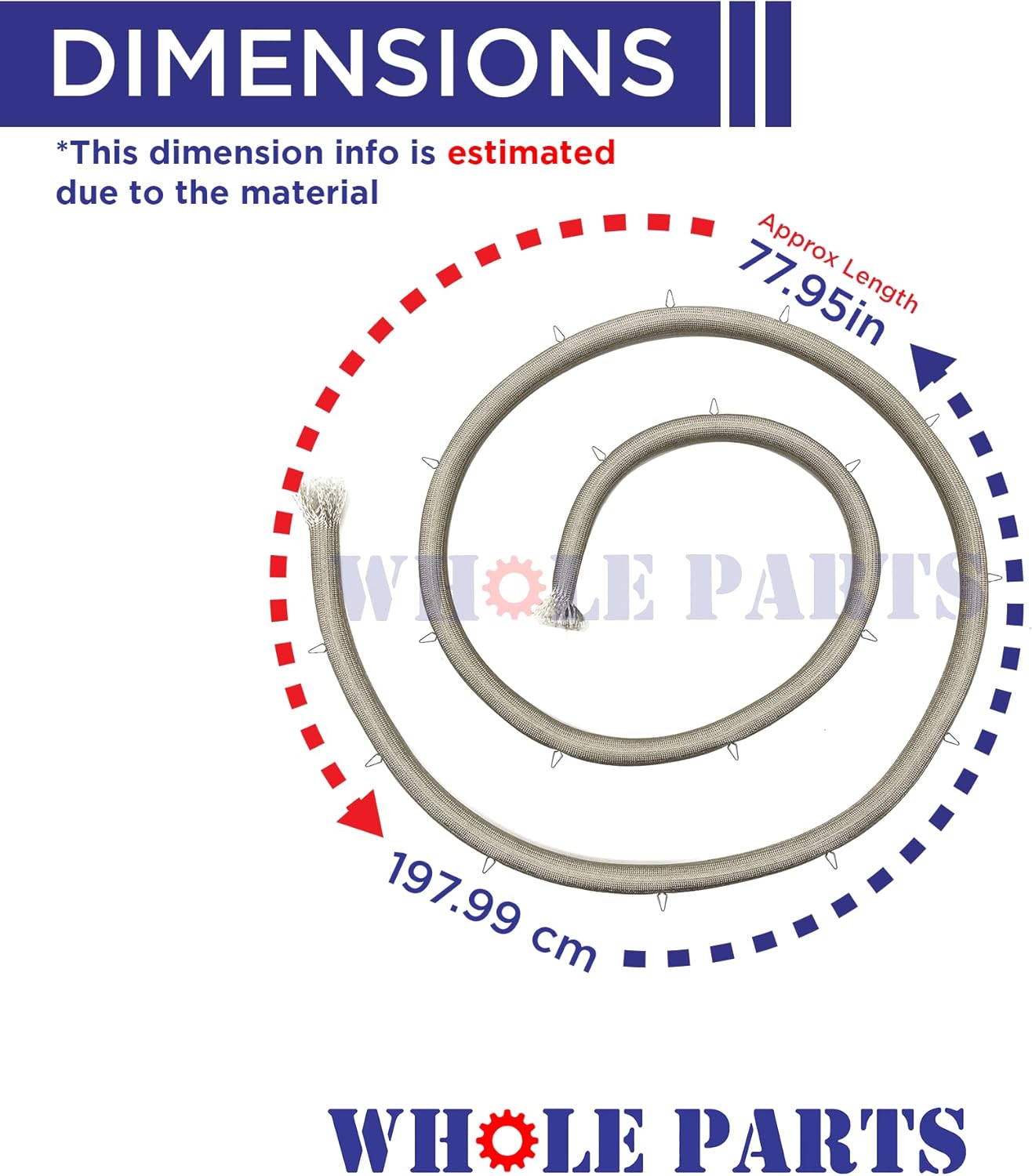 Upgraded Whole Parts Range Oven Door Seal Gasket (Including 19 Mounting Clips) Part# WB32K5039 - Replacement and Compatible with Some GE and Kenmore Ranges or Ovens