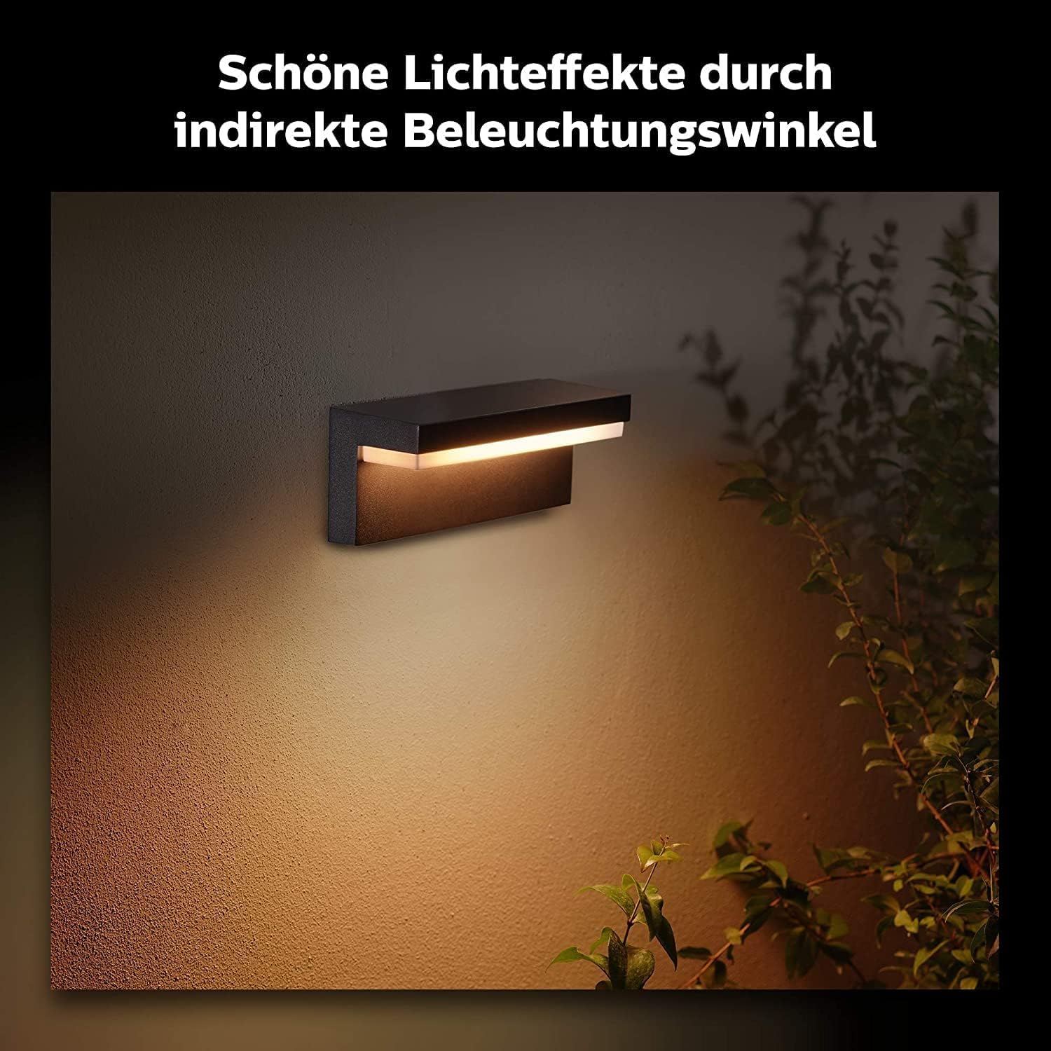 Philips Hue White & Color Ambiance Nyro Wandleuchte Outdoor (1.020 lm), dimmbare Leuchte für das Hue Lichtsystem mit 16 Mio. Farben, smarte Lichtsteuerung über Sprache oder App, silber