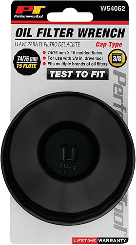 Vista 16 de Performance Tool W54065 Llave de tapa de filtro de aceite 2.874 in 14 flautas