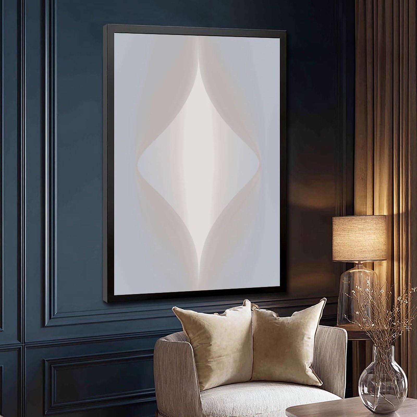ELKPDOE Weiches, neutrales, geometrisches, abstraktes und minimalistisches Poster, 6 Leinwand-Poster, Schlafzimmer-Dekor, Sportlandschaft, Büro, Raumdekoration, Geschenk, schwarzer Rahmen, 40,6 x 61