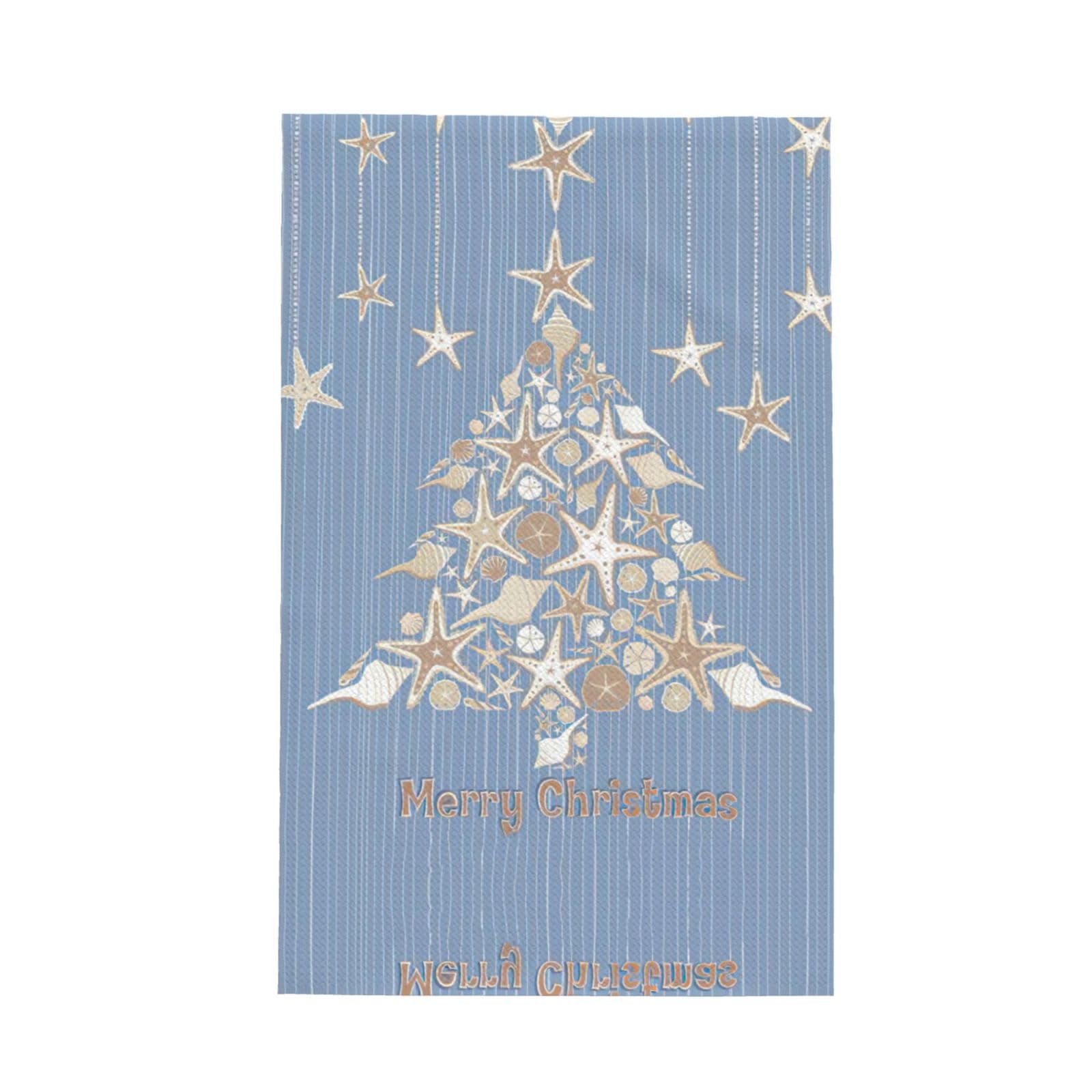 XXahnbm Seashell Christmas Print Waffle Kitchen Towel,Absorbent Hand Towel