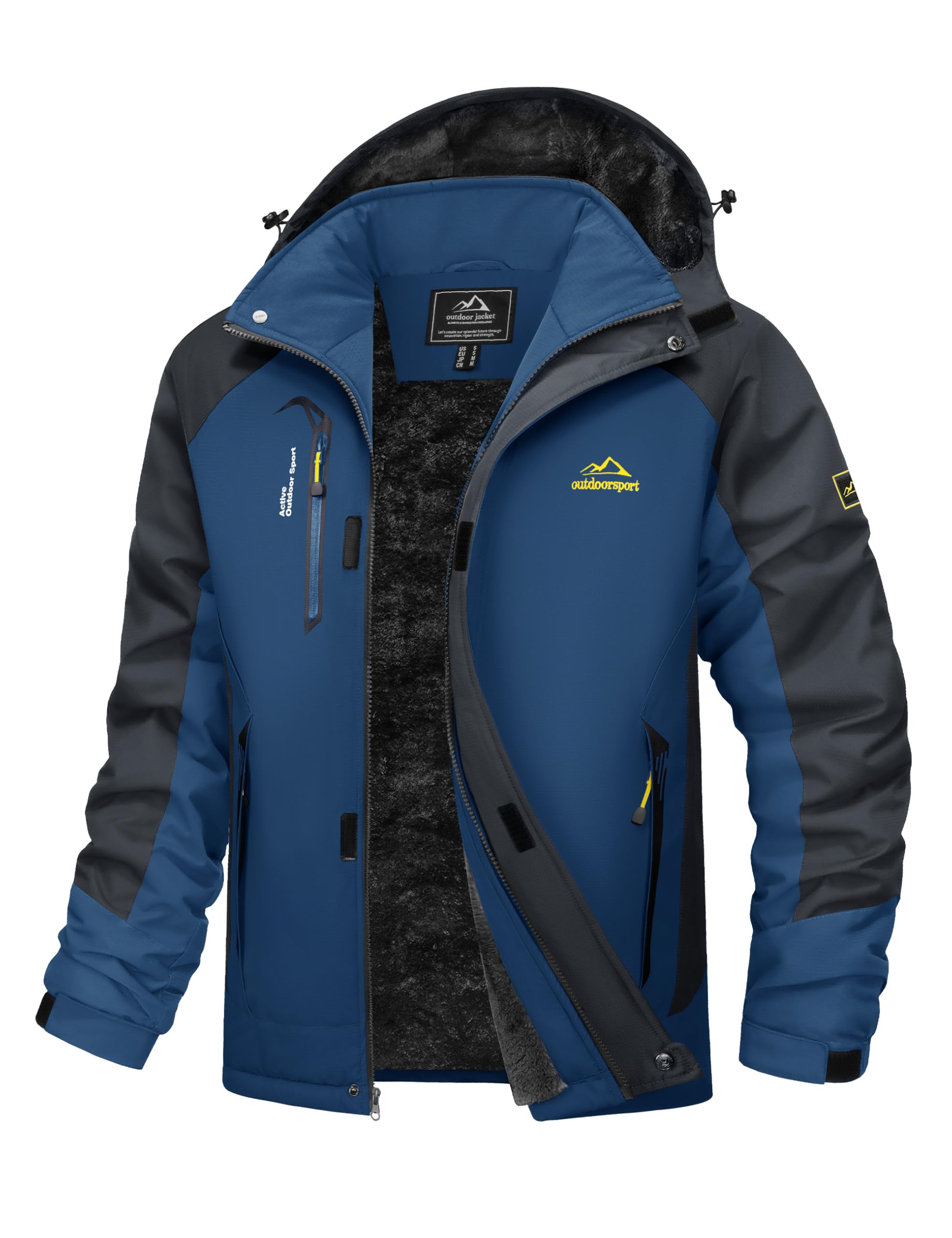 MAGCOMSEN Men's Water Resistant Ski Jacket: Warm Fleece-Lined Snowboard Parka