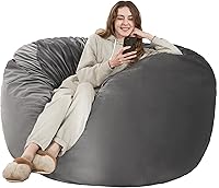 Vista 29 de HABUTWAY Silla Puf de 3 Pies de Terciopelo Lujoso de Piel Ultra Suave con Espuma Viscoelástica de Alto Rebote, Sillas Puf para Adultos, Sofá