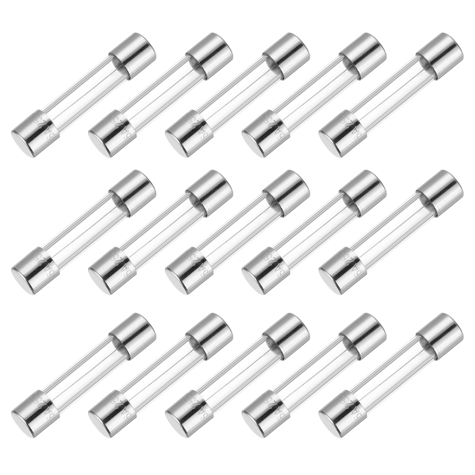 sourcing map 6A 250V 5x20mm Time Delay Glass Fuse UL Listed Slow Blow Fuse for Home Appliances(Pack of 15)