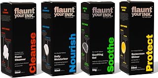 Flaunt Your Ink Ultimate Tattoo Care Kit | Shiner, Cleanser, Soothing Gel & Moisturizer | Helps in Recovery + Protects Tat... Price In India
