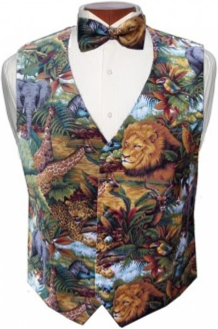 King of the Jungle Tuxedo Vest and Bow Tie