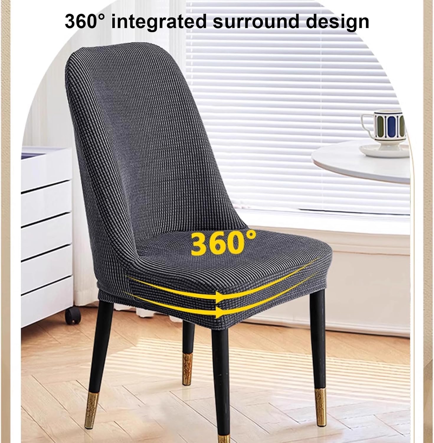 Curved Chair Covers Curved Back Armless Accent Chair Slipcover Removable Dining Chair Covers Kitchen Chair Slipcovers Protector for Kitchen Living Room,Green,4pcs