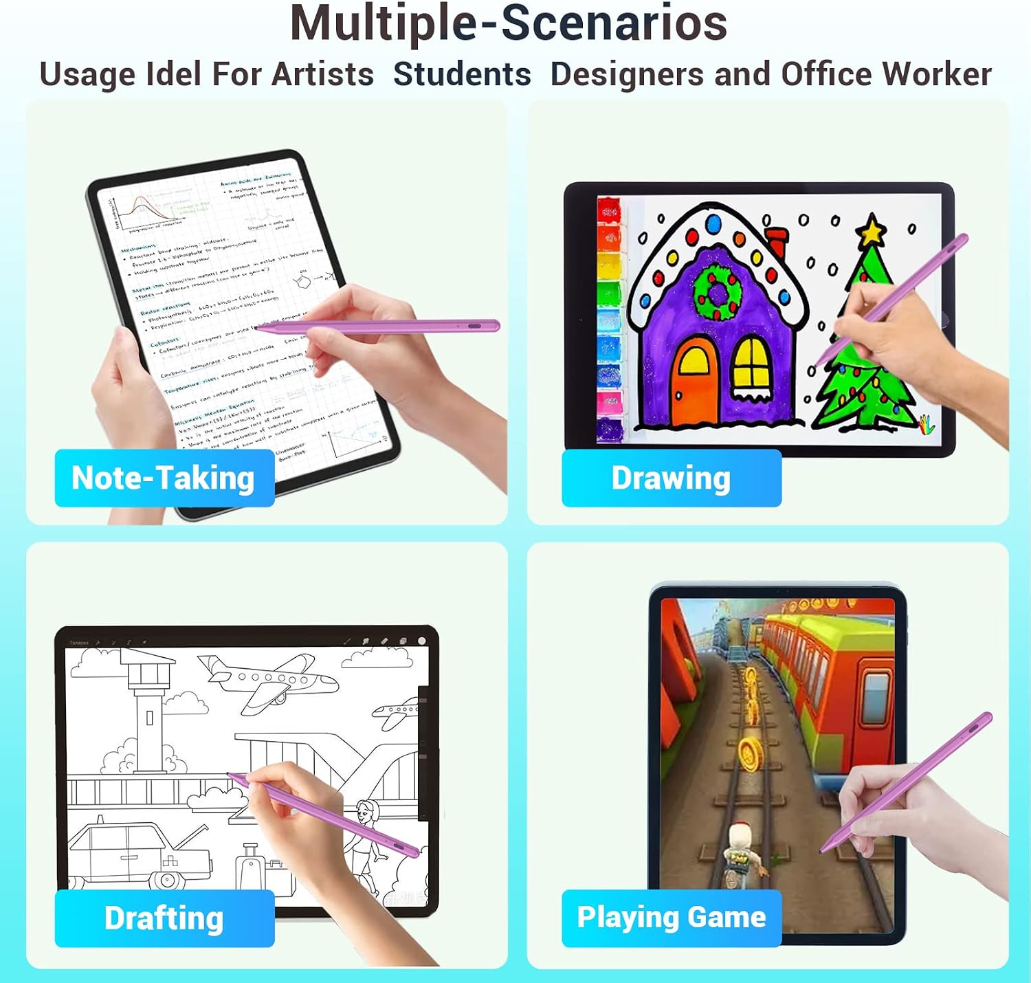 Yottn Stylus Pencil for Apple iPad Pen 2018-2026 Palm Rejection Pencil iPad image 4