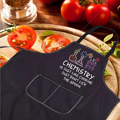 Miniatura 2 de CENWA Delantal divertido para amantes de la química, delantal de química, regalo para profesores, biología, química, delantales de cocina con