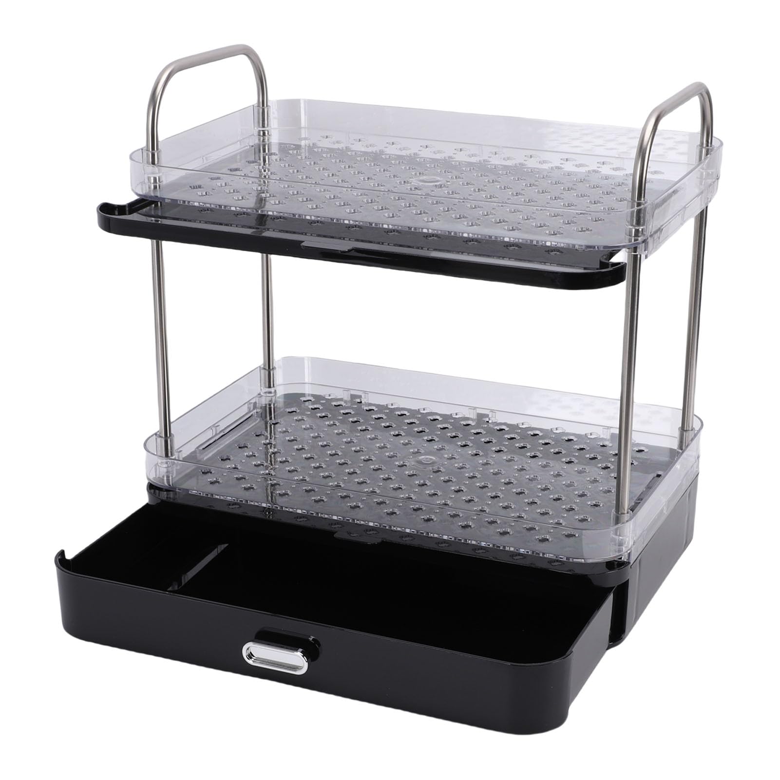 Scaffale per Tazze da caffè Organizer per Stazione da caffè in Acciaio Inossidabile Rinforzato con Vassoio di Drenaggio Rimovibile, Spazio Ideale per la Dell'ufficio (BLACK)