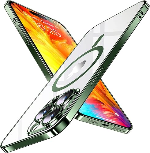 Miniatura 7 de Purluct Funda magnética delgada diseñada para iPhone 14 Pro Max compatible con MagSafe, parte trasera dura de piel mate delgada antidedos Funda