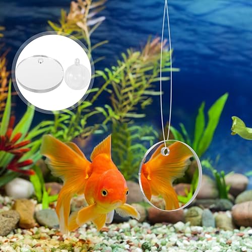 Miniatura 9 de Balacoo 1 Unidades Acrílico Betta Entrenamiento Espejo Doble Cara Espejo Plástico Flotador Peces Tanque Transparente
