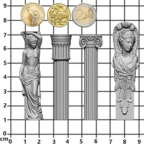 Miniatura 5 de Molde de arte para yeso de arcilla seca al aire de Polyclay, columna decorativa y estatua de escultura