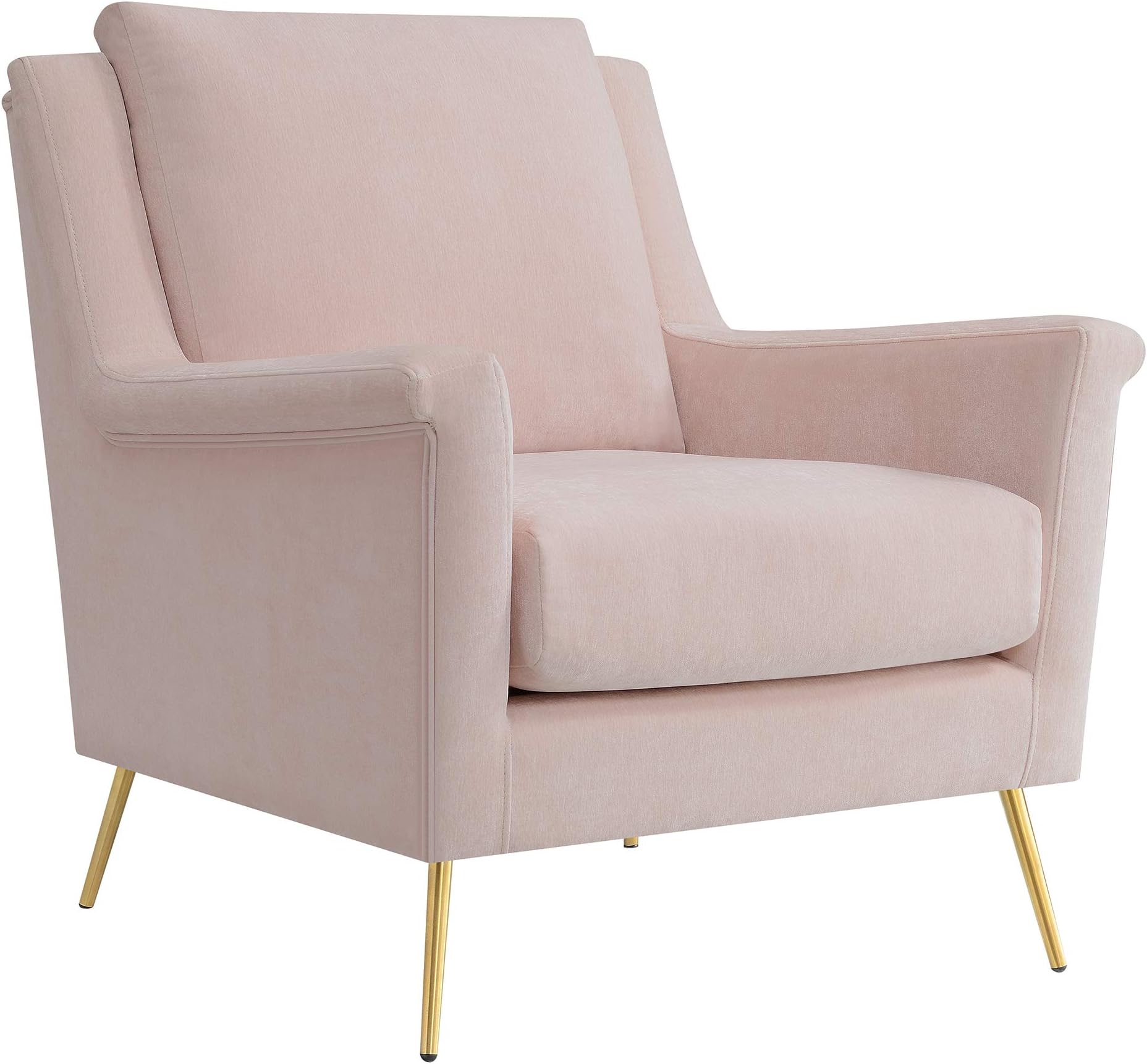 Abbey Avenue Lennox Accent Chair with Gold Legs in Blush,