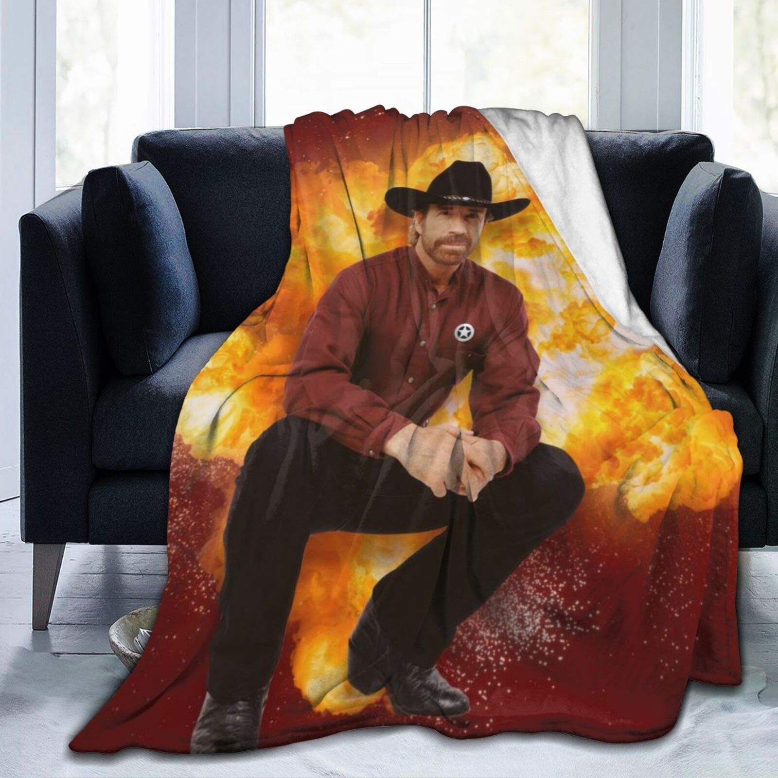 YINGD 3D Print Anti-Pilling Chuck Norris Blanket Ultra Soft Throw Blanket Flannel Fleece All Season Light Weight Blankets for Sofa Couch 200CM X 150CM