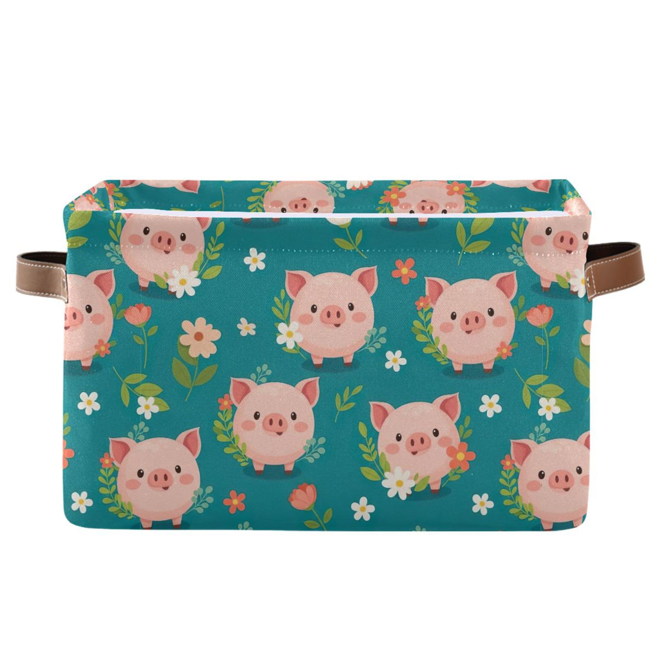 Bacs de rangement pliables cochons pour éliminer le désordre des jouets