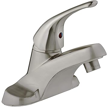 Dura Faucet RV Bathroom Faucet with Curved Single-Lever and Arced Spout for Recreational Vehicles, Motorhomes, Trailers, 5th Wheels and Campers (Brushed Satin Nickel)