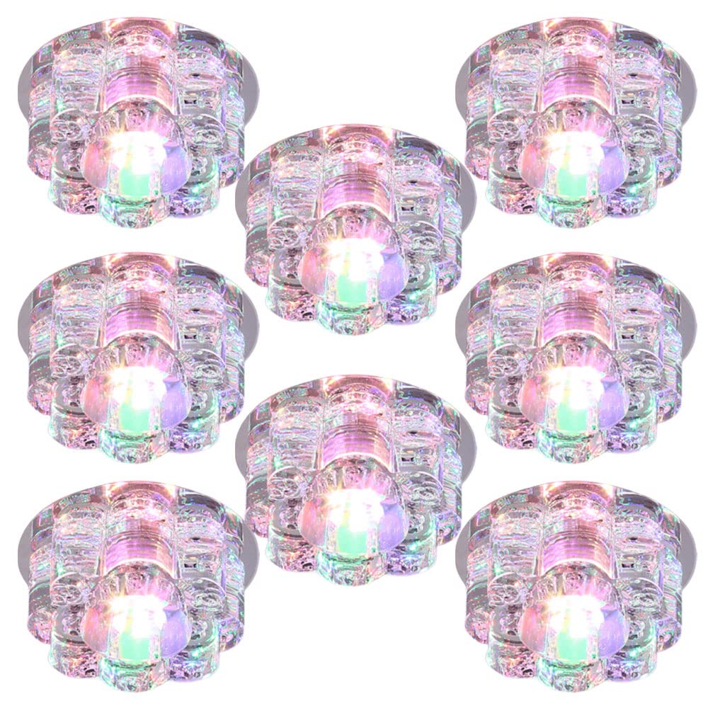 GTHTUHFD Modern Creativity Led Crystal Downlight 3W/5W Led Downlights Baffle Trim Flower Srecessed Ceiling Spot Light Indoor Decoration White Light, Warm Light, Colorful Ligh,Colorful Light-5W