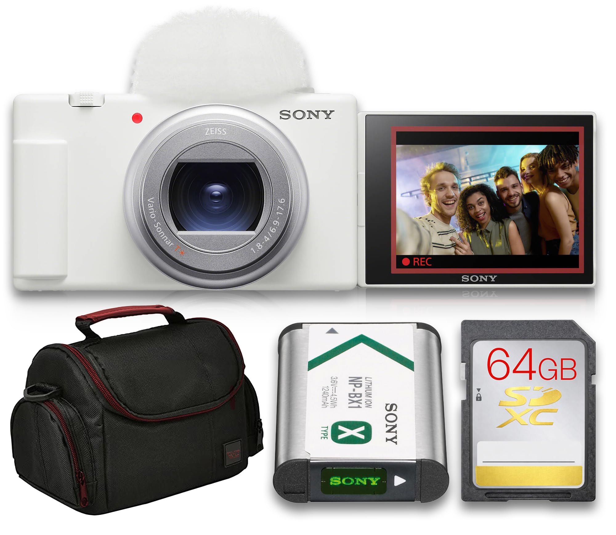 Sony ZV-1 II Digital Mirrorless Camera 20.1MP & Bag (White) Bundle