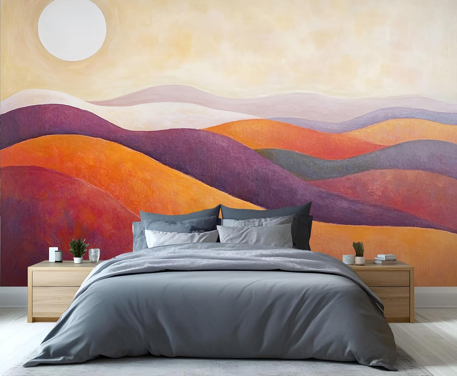 Boho Wallpaper, Medieval Mural & Home Decor, Mountain Wallpaper for Living Room Bedroom 3D Murals (Not Peel and Stick)