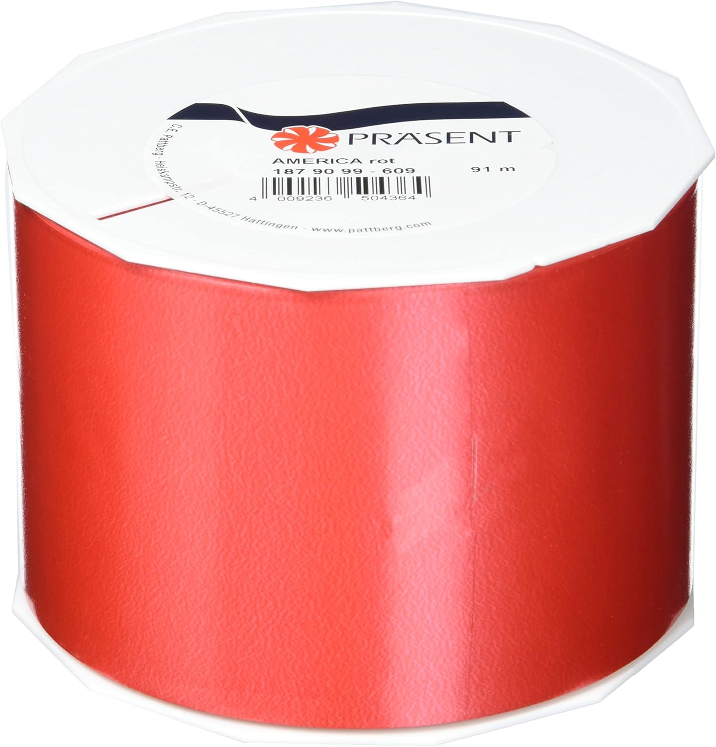 Präsent Ribbon, Polypropylene, 3.5 inches by 100 Yards Red, 18790/100-609