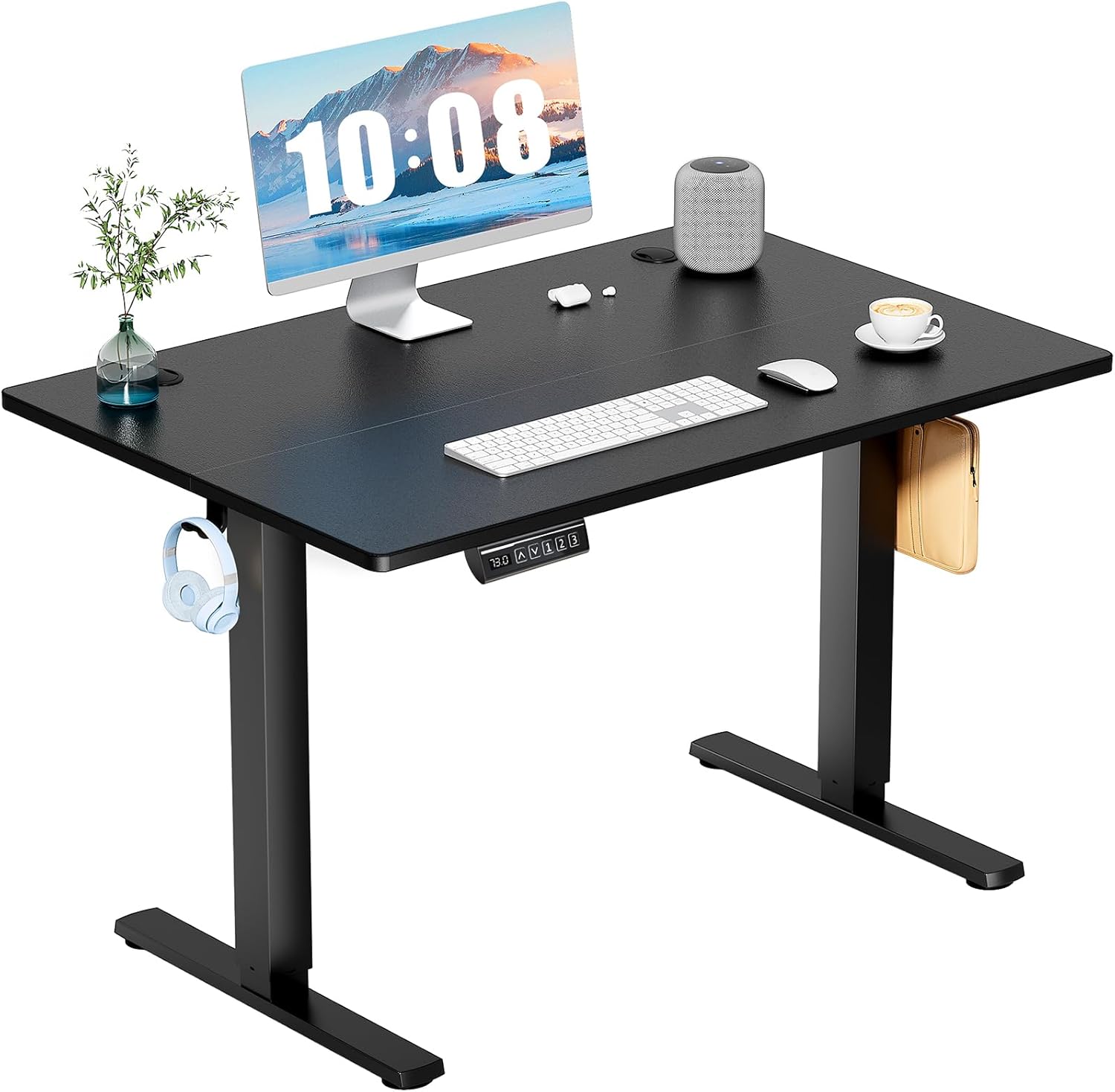 SMUG Standing Desk, Adjustable Height Electric Sit Stand Up Computer Table, 48x24 Inch Ergonomic Rising Modern Lift Motorized Gaming Desktop Workstation for Work Home Office - Modern Black Modern Black 40*24
