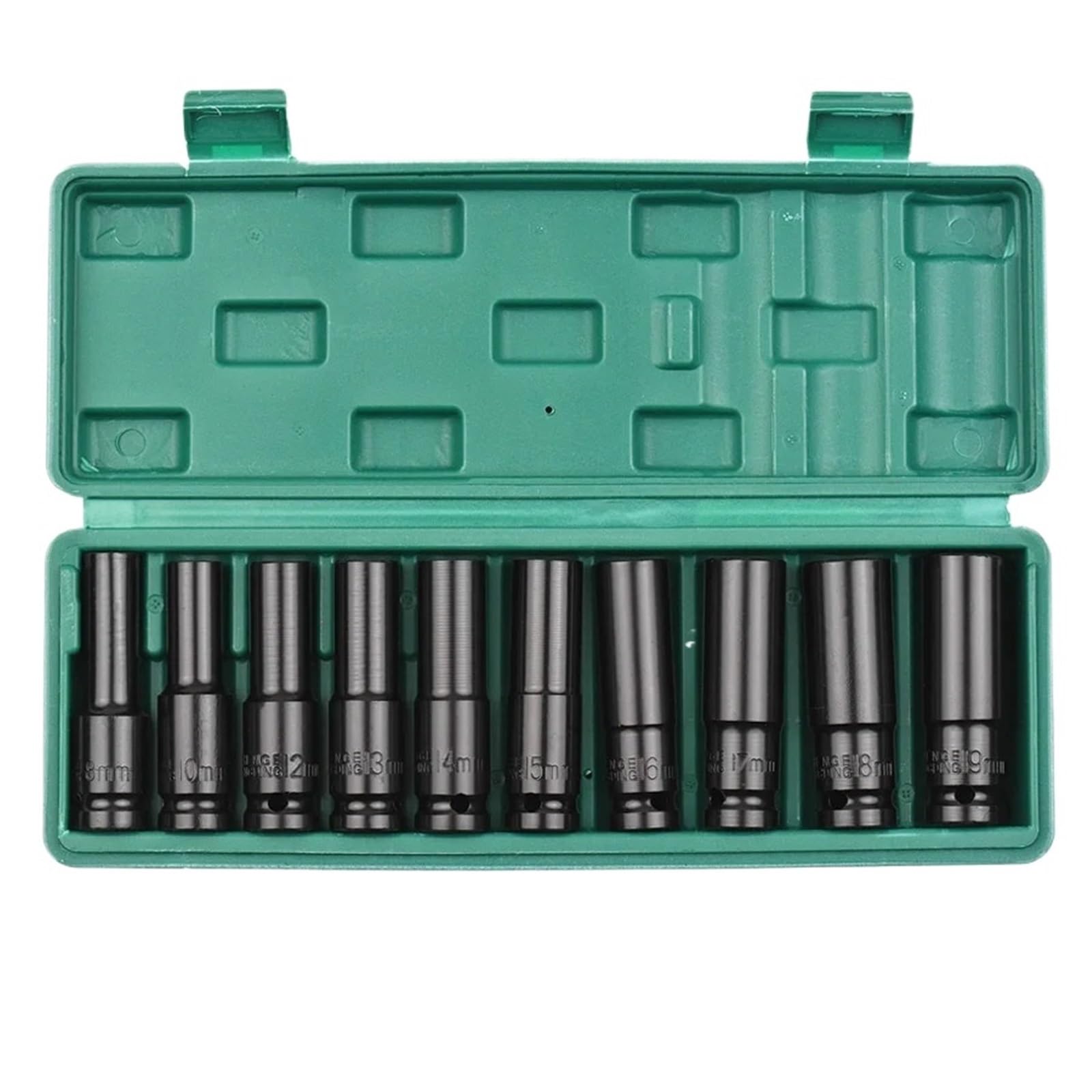 Napęd 1/2 cala 6-punktowy nasadek udarowych 10-20 sztuk/zestaw Rozmiary metryczne z Zestaw przedłużek(10pcs-8-19mm)
