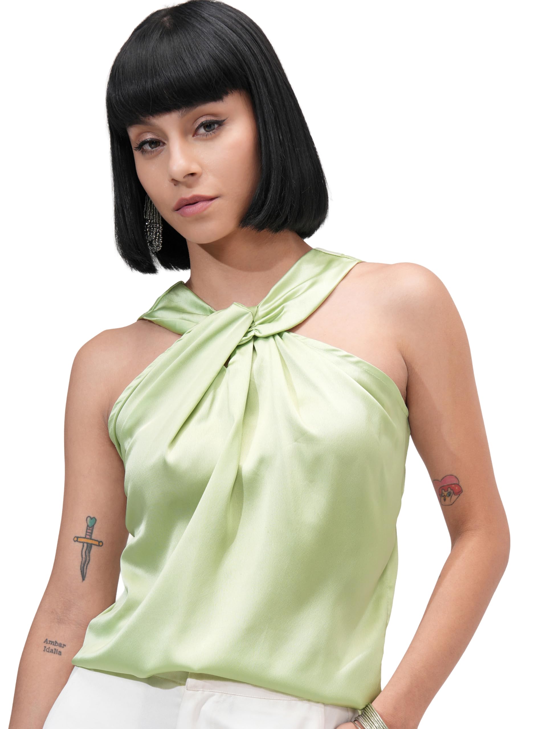 Tokyo Talkies Women's Solid Regular Fit Tops-picture-29