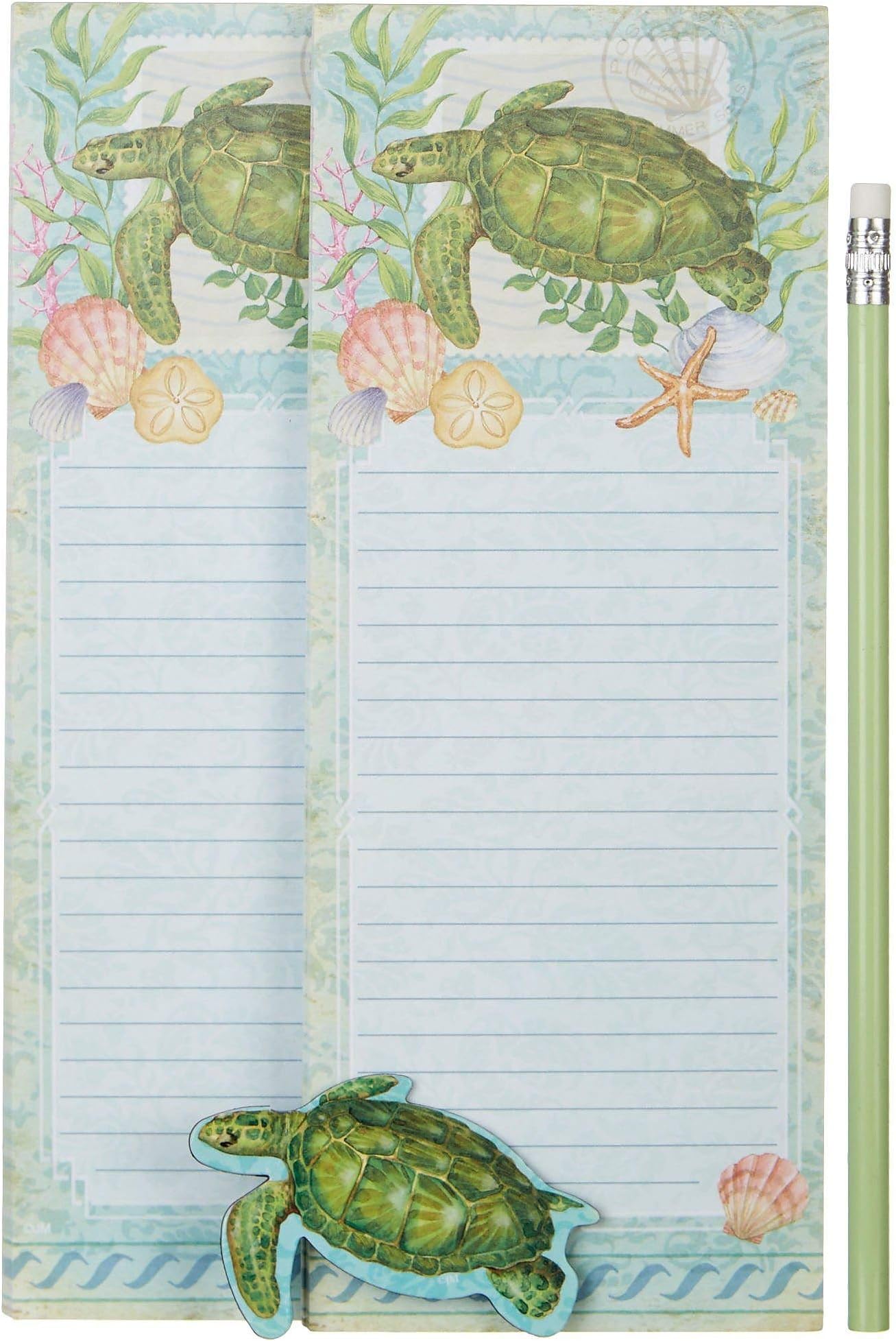 Amazon.com: Cape Shore 2 Magnetic Notepads, 1 Magnet Sea Turtle Design ...