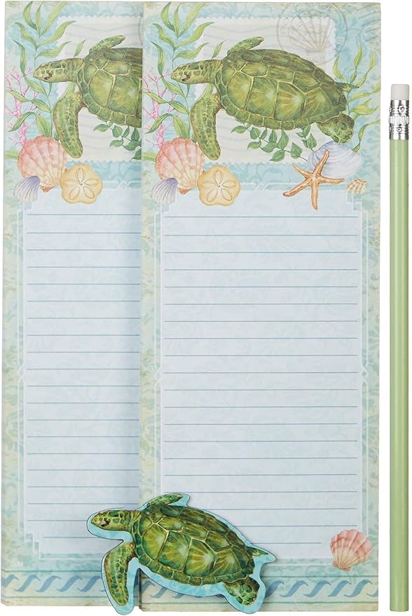 Amazon.com: Cape Shore 2 Magnetic Notepads, 1 Magnet Sea Turtle Design ...