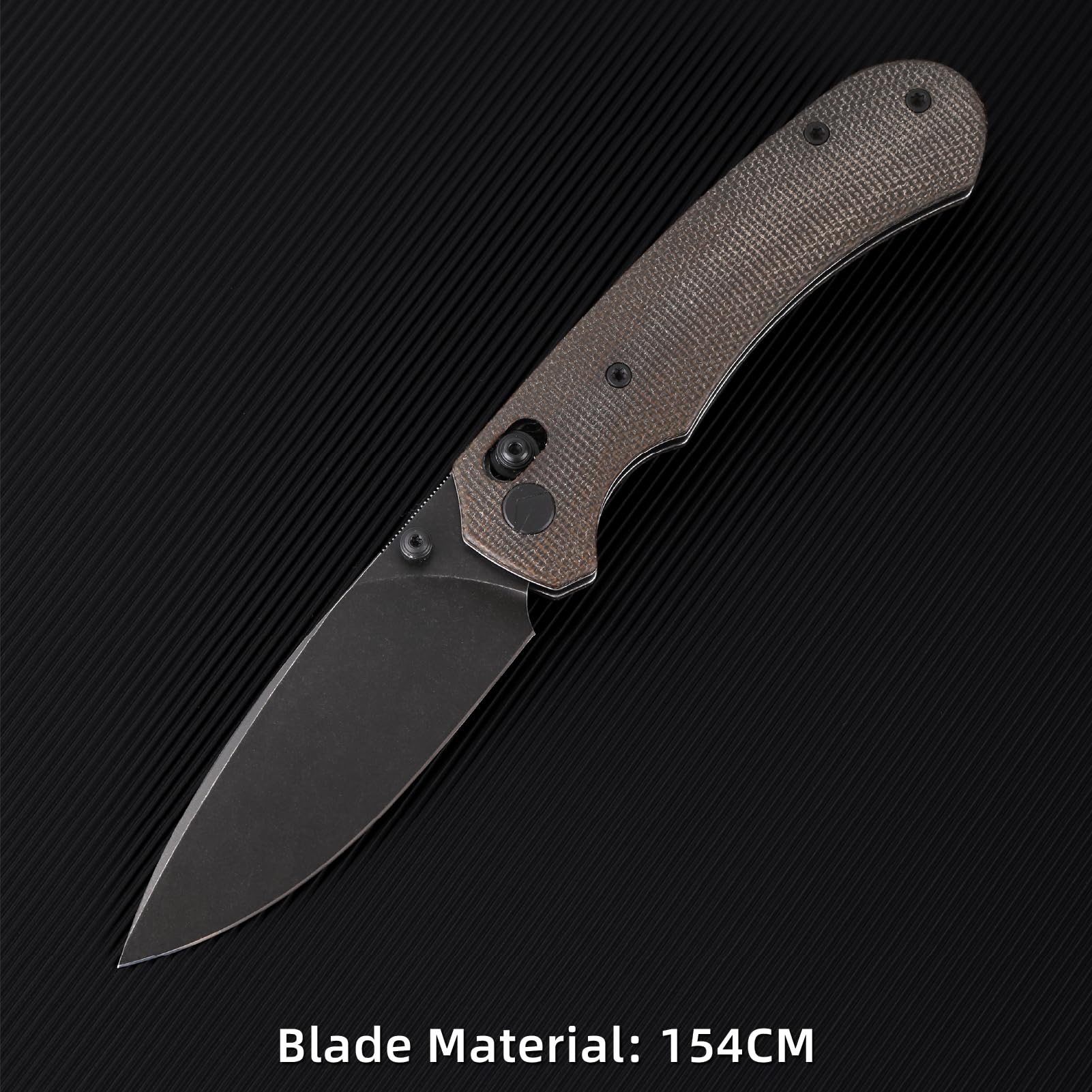 Klappbares Taschenmesser,3.31" 154CM Klinge,Erogonomischer Titan Griff,Jagd Überlebensmesser,EDC Messer für Jagd Camping Überleben Outdoor Angeln Wandern (Grün)