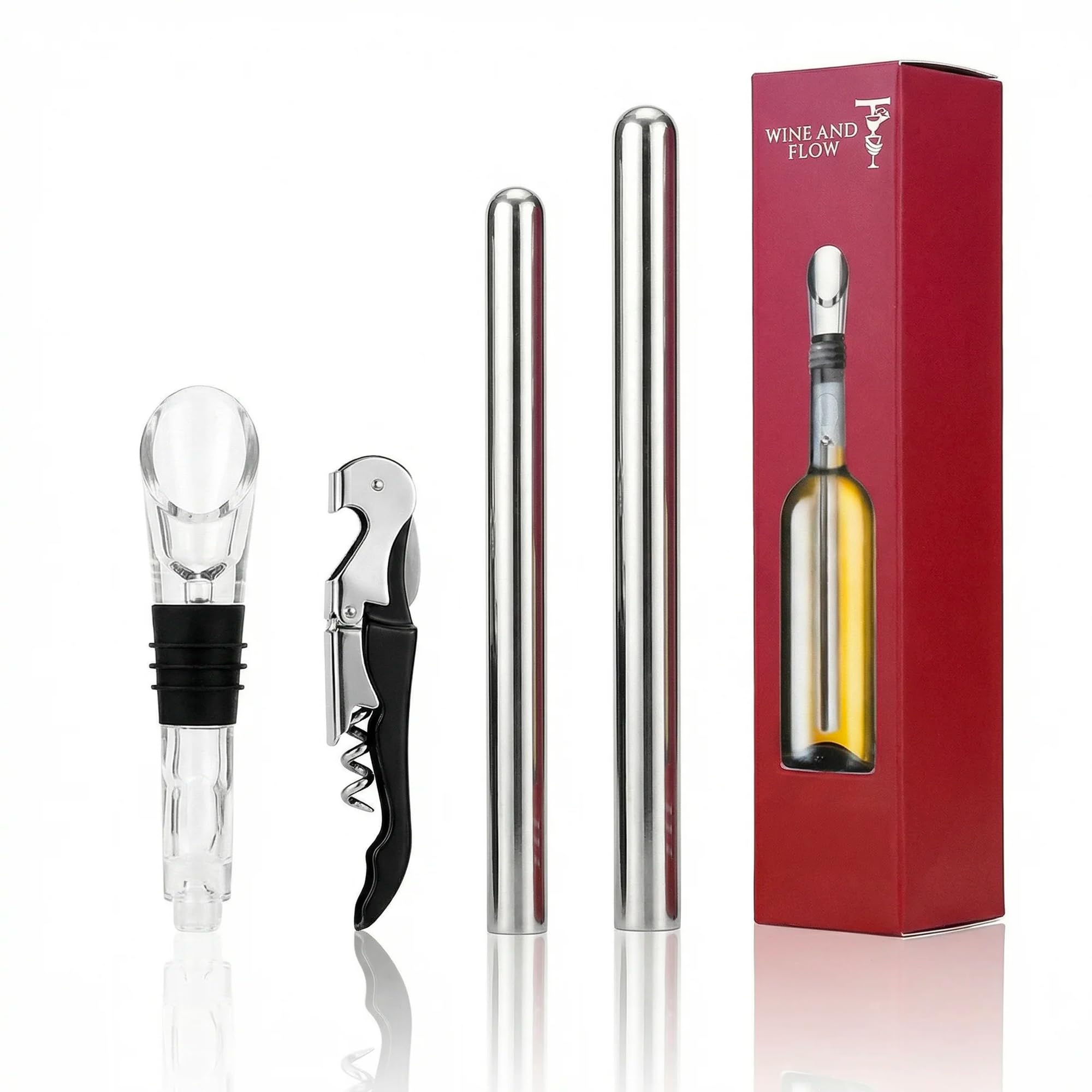 Kit Rafraîchisseur de Vin en Inox de Qualité Supérieure avec Accessoires de Service