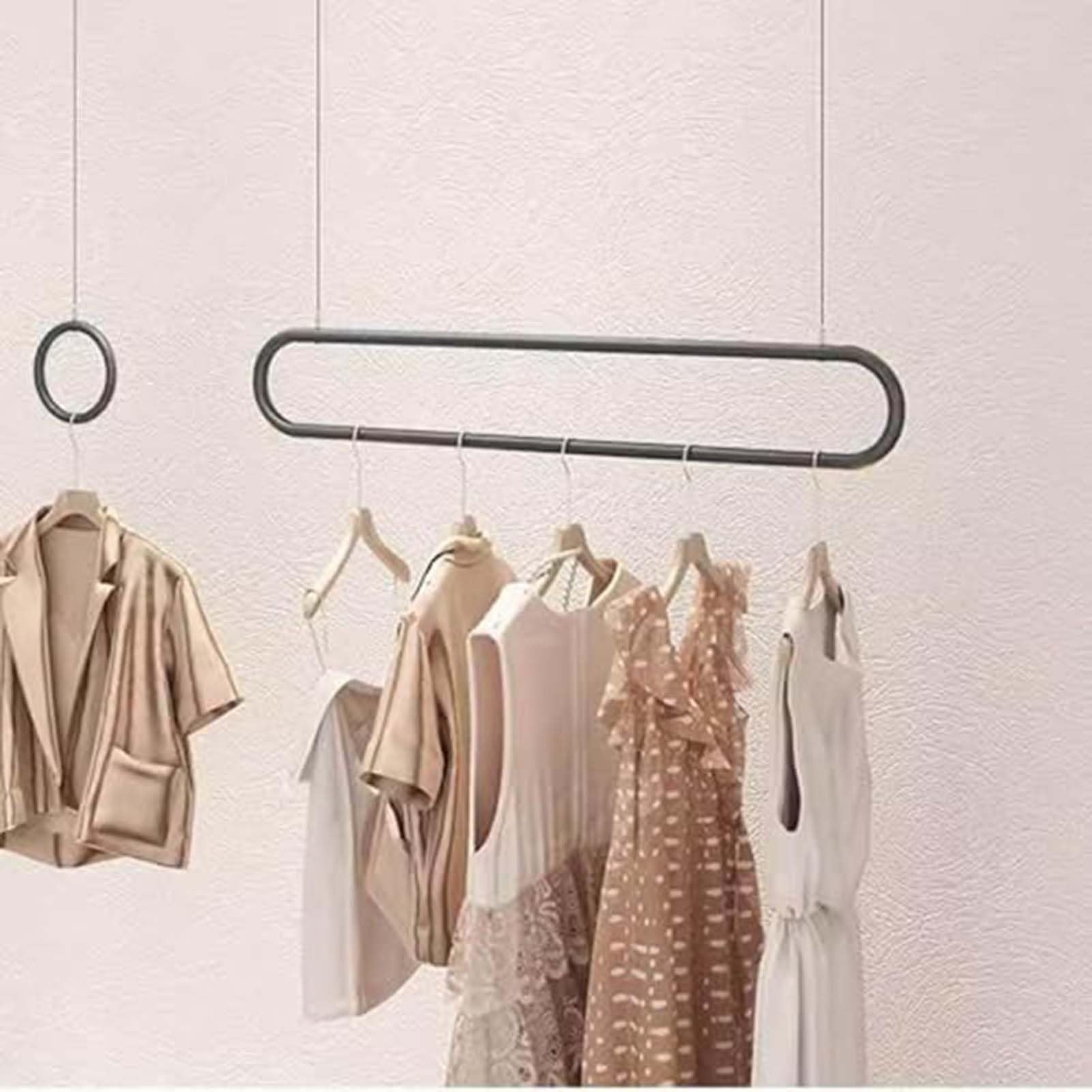 Portant à vêtements réglable haut de gamme fixé au plafond pour valoriser vos collections